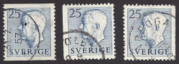 Schweden, 1954, Michel-Nr. 391 A+Dr+Dl, Gestempelt - Oblitérés