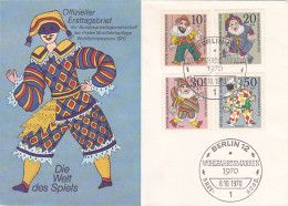 CHILDRENS, PUPPETS, CHARITY STAMPS, COVER FDC, 1970, GERMANY - Puppets