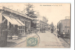 CPA 50 Pontorson La Gare Train Tramway - Pontorson