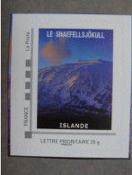 Snaefellsjokull ( Islande) - Timbre Autocollant Issu Collector "Géants Du Feu"- 2011 -thème : Jules Verne - Volcans