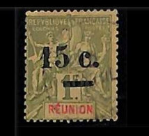 ZA0060c - REUNION  -  STAMP -  Yvert  # 53 Fine USED - ERROR: Big Dot - Gebruikt