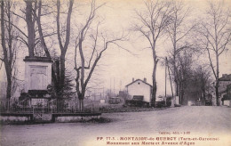 Montaigu De Quercy * Place , Monument Aux Morts Et Avenue D'agen - Montaigu De Quercy