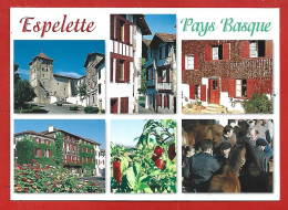 Espelette (64) église Hôtel & Restaurant Piment Chevaux 2scans 12-08-2019 - Espelette