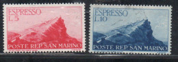 SAN MARINO 1945 1946 ESPRESSI VEDUTA SPECIAL DELIVERY VIEW SERIE COMPLETA COMPLETE SET MNH - Express Letter Stamps