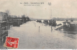 [75] Paris > Inondations De 1910  - Quartier D'Auteuil Près Du Viaduc - Les Bateaux Parisiens. - De Overstroming Van 1910