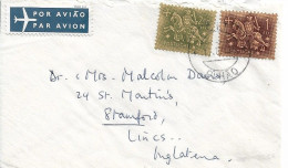 Small Cover 12,5 X 7,5cm From Portugal To England , 1956 , OLHÃO Postmark , Algarve - Covers & Documents