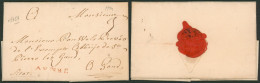 Précurseur - LAC Daté De Tournay (1754) Obl Linéaire Rouge TOURNAY (sitot), Port "3" > Gand (abbaye) / Sceau En Cire - 1714-1794 (Oesterreichische Niederlande)