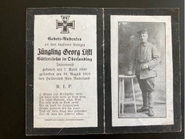 Sterbebild Wk1 Bidprentje Wo1 Avis Décès Deathcard  FRASNOY Block 2 Grab 117 - 1914-18