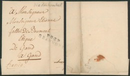 Précurseur - LAC Daté De Nederbrakel (1803, Pastor) + Obl Linéaire P92P / GRAMMONT (R) > Gand / Franco. - 1794-1814 (Periodo Frances)