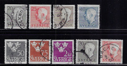 SWEDEN 1952 SCOTT #435-443 STAMPS USED - Oblitérés