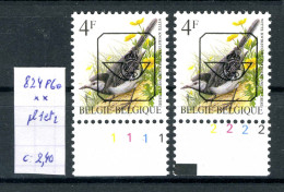 Belgique  Préos Oiseaux De Buzin N° PRE 824 P6a   Planches 1 Et 2 Xx - Typos 1986-96 (Oiseaux)