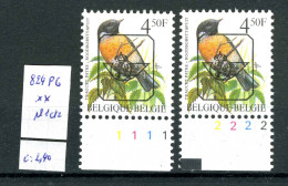 Belgique  Préos Oiseaux De Buzin N° PRE 824    P6   Planches 1 Et 2 Xx - Typo Precancels 1986-96 (Birds)