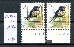 Belgique  Préos Oiseaux De Buzin N° PRE 827 P6   Planches 1 Et 2 Xx - Typografisch 1986-96 (Vogels)