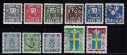 SWEDEN 1954-55 SCOTT #468-478 STAMPS USED - Oblitérés