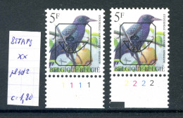 Belgique  Préos Oiseaux De Buzin N° PRE 827 A P8  Planches 1 Et 2 Xx - Typo Precancels 1986-96 (Birds)