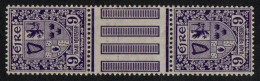 1923 Wmk. "Se" 9d Gutter Pair, Lightly Folded, Fresh Never-hinged Mint, With New BPP Cert.  Mi. 49A, SG 80, Hib. D10 Gp. - Unused Stamps