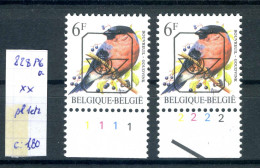 Belgique  Préos Oiseaux De Buzin N° PRE 828 P6 A       Planches 1 Et 2 Xx - Typos 1986-96 (Oiseaux)