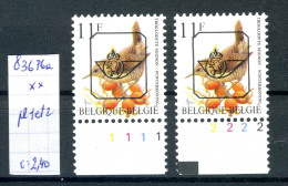 Belgique  Préos Oiseaux De Buzin N° PRE 836 P6a      Planches 1 Et 2 Xx - Typo Precancels 1986-96 (Birds)