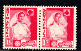 SOUTH AFRICA - 1941 NURSES1d PAIR FINE MOUNTED MINT MM * SG 89 REF B - Nuovi