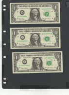 USA - LOT 3 Billets 1 Dollar 2003 NEUF/UNC P.515a § D 945 - Federal Reserve Notes (1928-...)