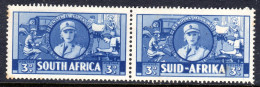 SOUTH AFRICA - 1941 WOMENS AUXILIARY SERVICES 3d PAIR MNH ** SG 91 GUM FAULTS (2 SCANS) - Ongebruikt