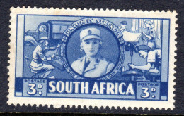 SOUTH AFRICA - 1941 WOMENS AUXILIARY SERVICES 3d SINGLE ENGLISH STAMP MOUNTED MINT MM * SG 91 - Unused Stamps