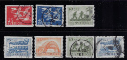 SWEDEN 1956 SCOTT #492-498 STAMPS USED - Oblitérés