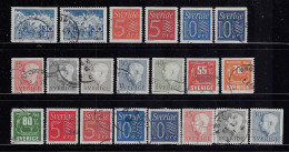 SWEDEN 1957 SCOTT #499,501,503-517 STAMPS USED - Oblitérés