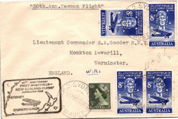 AUSTRALIA 30 ANIVERSARIO PRIMER VUELO AUSTRALIA NEW ZEALAND - Covers & Documents