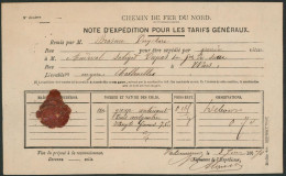 Chemin De Fer Du Nord (note D'expédition, Départ ? 1870) > Wiers En Gare à Callenelle - Altri & Non Classificati