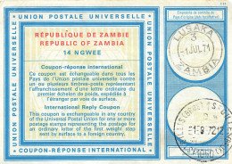 INTERNATIONAL REPLY COUPON. ZAMBIA. 14 NGWEE. LUSAKA - Zambia (1965-...)