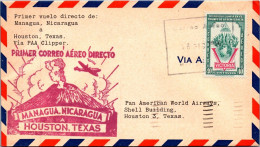 NICARAGUA CC PRIMER VUELO MANAGUA HOUSTON TEXAS USA VOLCAN VOLCANO - Vulcani