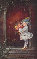 Illustrateur - Colombo - Petit Garçon En Costume Grand Siècle Devant Une Porte Avec Bouquet - Carte Postale Ancienne - - Colombo, E.