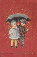 Illustrateur - Colombo - Enfants Sous Un Parapluie - Cigarette - Bonne Année - Carte Postale Ancienne - - Colombo, E.