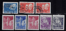 SWEDEN 1964-65 SCOTT #673,674,676-681STAMPS USED - Used Stamps