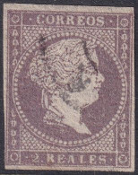 Spain 1856 Sc 43b España Ed 46b Used Cartwheel (rueda) Cancel - Usados