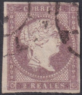 Spain 1856 Sc 47a España Ed 50 Used "7" (Sevilla) Cartwheel (rueda) Cancel - Usados