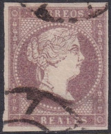 Spain 1856 Sc 47a España Ed 50 Used "7" (Sevilla) Cartwheel (rueda) Cancel - Usados