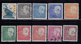 SWEDEN 1964-71 SCOTT #647-654A STAMPS USED - Oblitérés