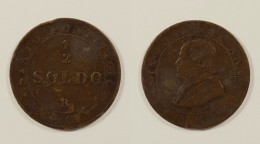 STATO PONTIFICIO - ROMA MEZZO SOLDO 1867 PIO IX ( 1846 - 1870 ) KM# 1371 - Other & Unclassified