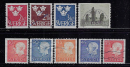 SWEDEN 1964-71 SCOTT #659,660,664,665,668-671,672B STAMPS USED - Oblitérés