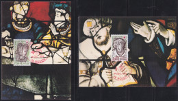 F-EX44726 FRANCE MNH 1979 MAXIM CARD RED CROSS CHURCH OF ROUEN STAINED GLASS.  - Otros & Sin Clasificación