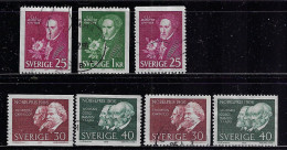 SWEDEN 1966 SCOTT #707-709,710-713 STAMPS USED - Usati