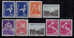 SWEDEN 1967 SCOTT #714,716,717,719-721,723,724,726 STAMPS USED - Oblitérés
