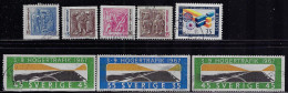 SWEDEN 1967 SCOTT #727-730,732,734-736 STAMPS USED - Oblitérés