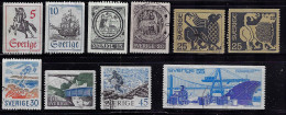 SWEDEN 1967-71 SCOTT #737-746 STAMPS USED - Usati