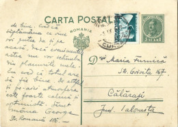 ROMANIA 1939 POSTCARD STATIONERY - 2. Weltkrieg (Briefe)