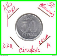 ( GERMANY DDR ) AÑO 1982 REPUBLICA DEMOCRATICA DE ALEMANIA ( DDR ) MONEDAS DE 50 PFENNING ALUMINIO - DE 23 mm. - 50 Pfennig