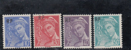 France - Année 1944 - Neuf** - N°YT 657/60** - Type Mercure - Surchargé RF - Unused Stamps