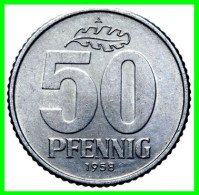 ( GERMANY DDR ) AÑO 1958 REPUBLICA DEMOCRATICA DE ALEMANIA ( DDR ) MONEDAS DE 50 PFENNING ALUMINIO - DE 23 mm. - 50 Pfennig